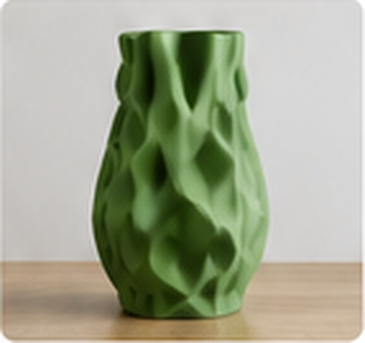 Green 3D printed vase model