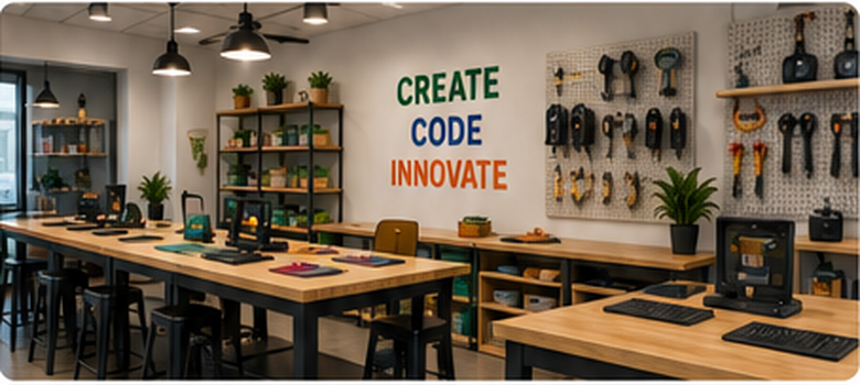 Interior of STEM Craft Studio workshop room